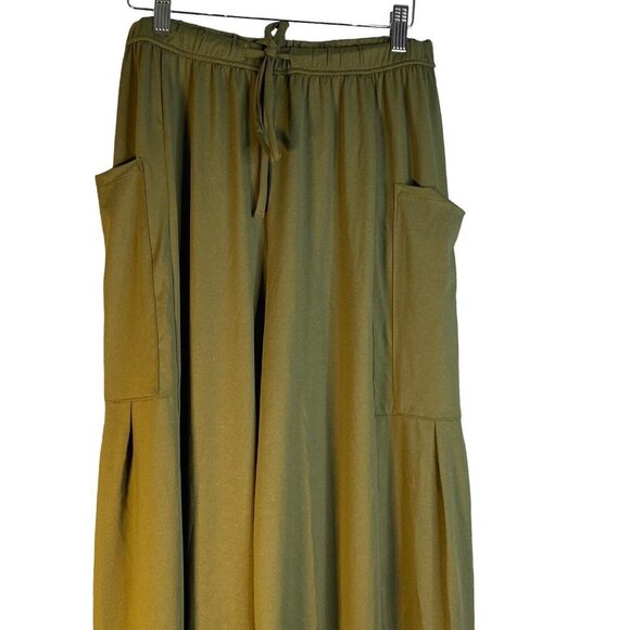 Halara Mid‎ Rise Elastic Waistband Side Pocket Flowy Wide Leg Casual Pants M - Picture 3 of 9